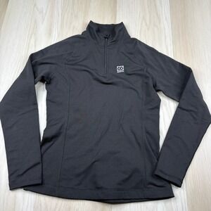 66 North Womens Black Sportswear Grettir Zip Neck Long Sleeve Sweatshirt Size S
